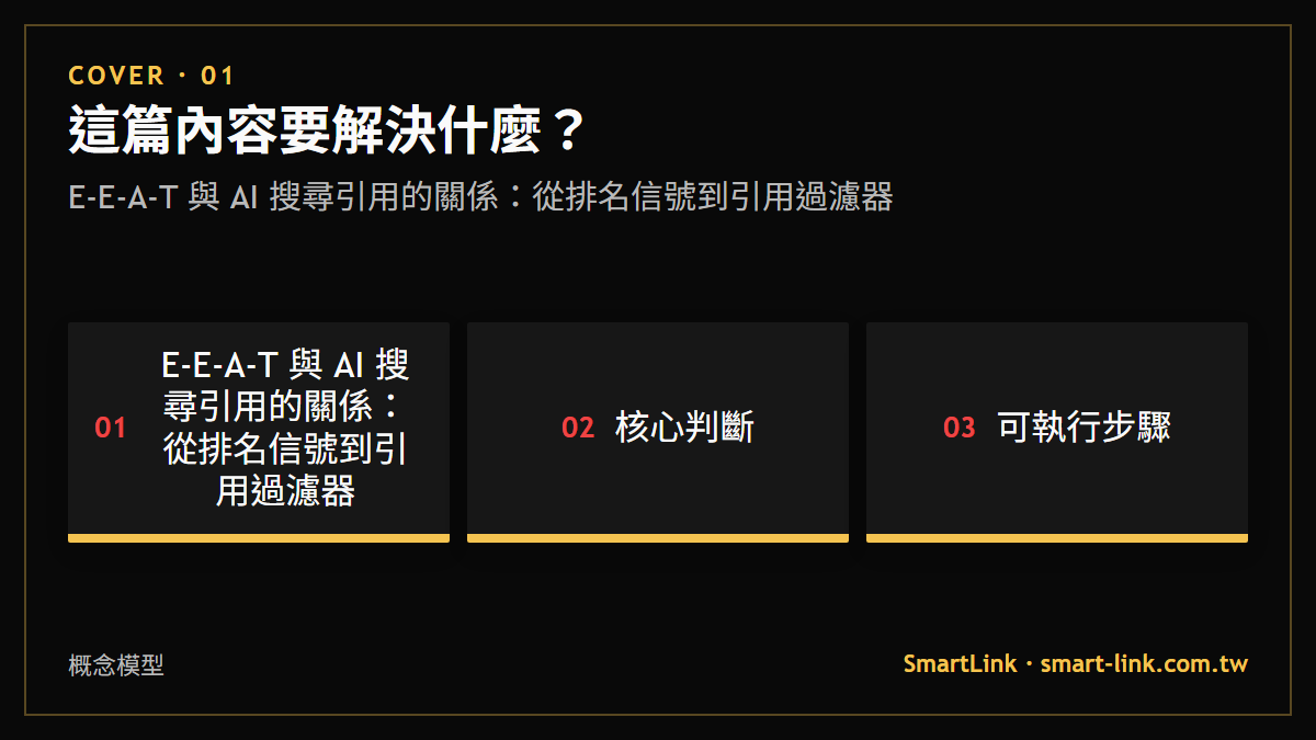 E-E-A-T 與 AI 搜尋引用的關係：從排名信號到引用過濾器