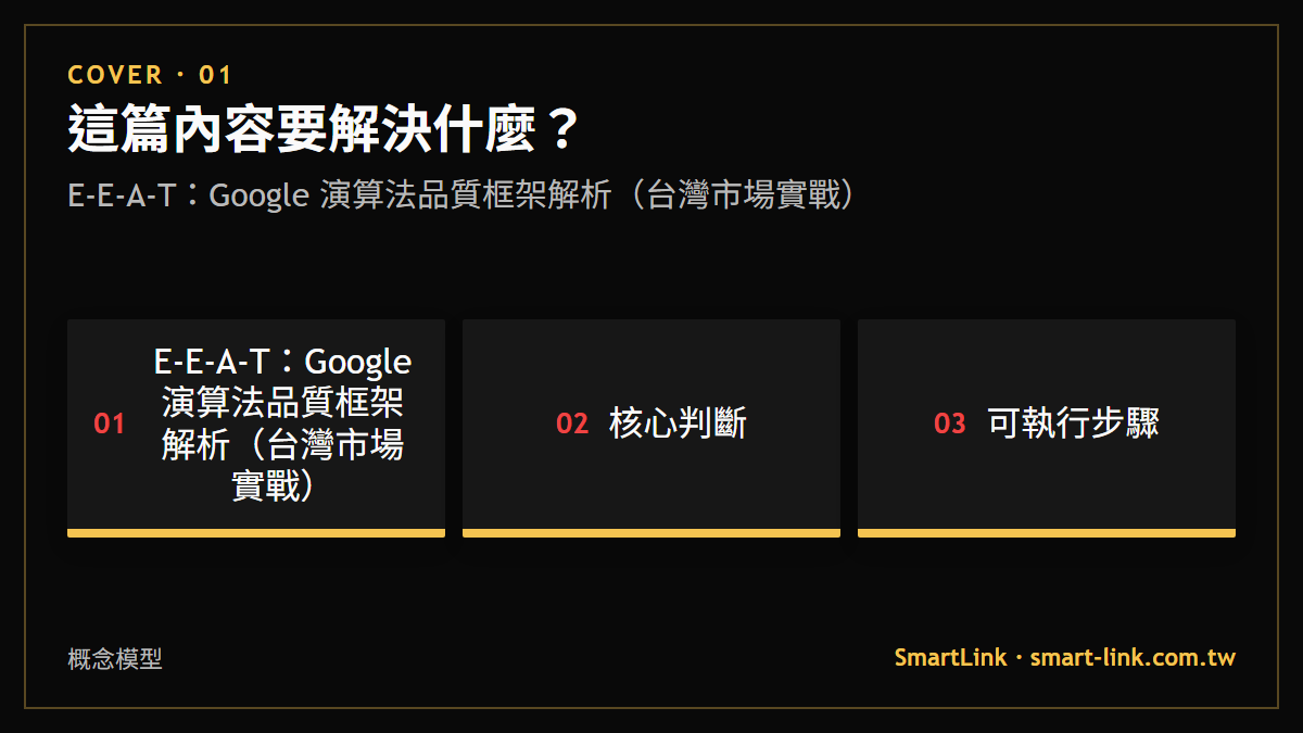 E-E-A-T：Google 演算法品質框架解析（台灣市場實戰）