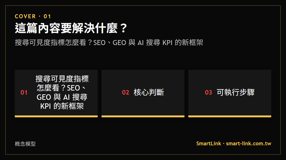 搜尋可見度指標怎麼看？SEO、GEO 與 AI 搜尋 KPI 的新框架